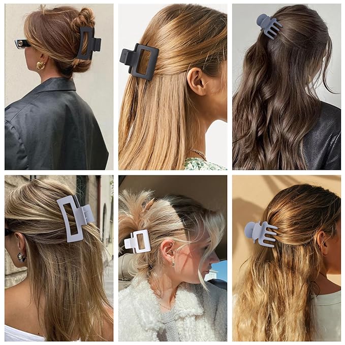 3 Styles Hair Clips for Women Small Medium Big Claw Clips for Thin Thick Hair 12 Pcs Hair Claw Clips Hair Clips Combination Hair Accessories for Women (Grey)