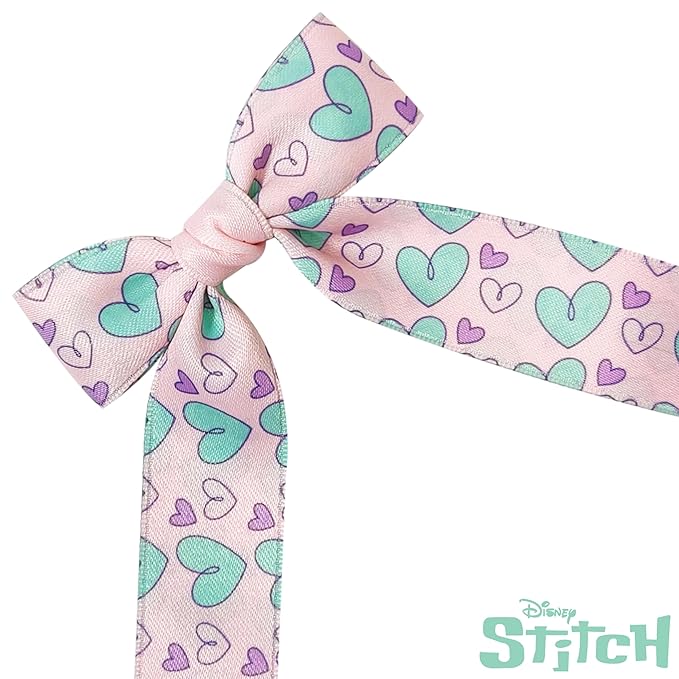 LUV HER Disney Lilo & Stitch Printed Long Tail Hair Bow Set for Girls - Printed Bows with Alligator Clips - Cute Hair Accessories for Kids Ages 3+