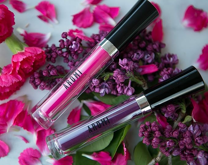 Aromi Violet Plum Liquid Lipstick, Dark Purple Lip Color, Vegan and Cruelty-free, Long-lasting and Waterproof Lipstick, Handmade (Vamptastic Plum)