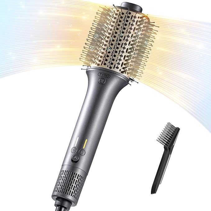 TYMO Hair Dryer Brush Blow Dryer in One, 300% High Speed Hot Air Blowout Brush with Cool Shot, One Step Hairdryer, Straightener, Curling, Volumizer, 12 Setting Mode, 200M Negative Ion for Frizz-Free