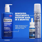 Rogaine Men’s 5% Minoxidil Foam Hair Regrowth Treatment, FDA Approved Brand, Proven to Improve Hair Regrowth, Extra Strength Minoxidil Foam, Unscented Aerosol, 4 Month Supply (4 x 2.11 oz Cans)