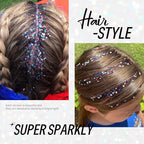 Red White Blue Face Body Hair Glitter Gel, USA Flag Pride 4th of July Patriotic Accessories Face Paint Glitter Makeup, 6 Kinds of Sparkling Sequins for Independence Day Patriotic Veterans Day