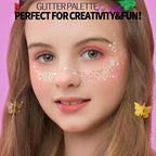 FANDAMEI 40 Colors Face Glitter, Face Paint Glitter Gel - Face Glitter for Women Girls, No Glue Needed, Multi-Purpose Glitter Makeup for Hair Face Body Halloween Rave Carnival