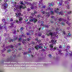 DAGEDA Body Glitter Gel, Face Glitters Body Gel Sequins Shimmer Liquid Eyeshadow, Chunky Glitter for Face Hair Nails, Holographic Cosmetic Laser Powder Festival Glitter Makeup1.7oz (Violet)