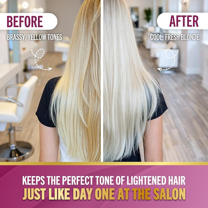 Jenoris Silver Purple Shampoo For Blonde, Silver, Gray & Lightened Hair – Neutralizes Yellow & Brassy Tones – Enriched with Natural Oils, Paraben & SLS Free, Salon Professional, 16.9 Fl Oz