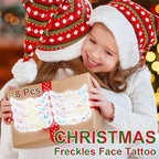 8Pcs Face Makeup Patches, Glitter Freckles Face Tattoo for Teenagers & Young Women, Sparkle Freckles Makeup Patches, Waterproof Face Glitter Freckles for Christmas (8PcsD Holographic Multicolor)