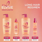 L'Oreal Paris Elvive Dream Lengths Restoring Shampoo With Fine Castor Oil and Vitamins B3 and B5 for Long, Damaged Hair, Visibly Repairs Damage Without Weighdown With System, 28 Fl Ounce