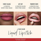 Runway Rogue Silk Glam Liquid Lipstick Lip Trio, Long Wear Frosted Liquid Lipstick Pack, (‘First Class’, ‘Jet Set’, ‘Trophy Wife’)