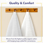 100% Organic Luxury Bath Sheets - GOTS Certified - Extra Large 35x70 Inches (Pack of 2) Zero-Twist, Long-Staple Cotton Bath Sheet Set (White)