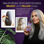 Natural Riches Purple Moroccan Argan Oil for Hair with Linseed Extract, Anti-Brass Formula for Blonde, Silver, Platinum & Grey Hair Neutralize Yellow Tone, Smooths Frizz & Restore Shine 8 fl oz
