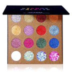 UCANBE Pro Glitter Eyeshadow Palette - Professional 16 Colors - Chunky & Fine Pressed Glitter Eye Shadow Powder Makeup Pallet Highly Pigmented Ultra Shimmer for Face Body