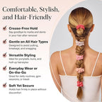 Kitsch Satin Scrunchies for Women - No Crease Hair Ties for Girls | Scrunchies For All Hair Types and Textures, Perfect for Day or Night | Ideal Gifts for Women - Assorted Cherry Blossom, 5pcs