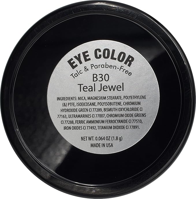 Teal Jewel Shimmering Green Emerald Forest Pressed Powder Single Vegan Eyeshadow; Talc, Paraben & Cruelty Free
