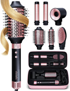 ELLA BELLA® 6 in 1 Professional Hot Air Styler • Powerful Hair Dryer & Straightener Set • Styling Without Heat Damage • Fast Drying Curling Volumizing Straightening • Includes Protective Travel Case