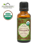 US Organic 100% Pure Cinnamon Leaf Essential Oil - USDA Certified Organic, Steam Distilled - W/Euro Dropper (More Size Variations Available) (30 ml / 1 fl oz)