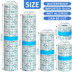 20 Rolls Tattoo Aftercare Bandage Warp Waterproof (2", 4",6",8",10" Wide) Second Skin Tattoo Cover Up Tape Tattoo Healing Wrap Tattoo Supplies for Swimming, Shower, Wound Initial Healing