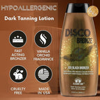 Disco Bronze Tanning Lotion with Bronzer – Bronzing Accelerator 30X DHA Indoor/Outdoor Tanning Bed Lotion for Men & Women, DHA Self Tanner, Skin Firming Ingredients, Hypoallergenic, Get Dark Fast