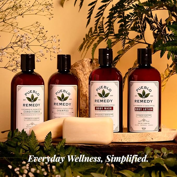 Pueblo Remedy Body Wash, Cucumber & Eucalyptus – Soothing & Invigorating Shower Gel, Vegan & Cruelty-Free, 16.9 Oz