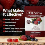 Lumin Hair Growth Gummies – Biotin, Vitamins & Plant Extracts, Supports Healthy Hair Growth & Strength, Skin & Nail Care - Mixed Berry Flavor, 60 Gummies