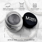 Mommy Makeup Waterproof Stay Put Gel Eyeliner Pot with Micropigments - Smudge-Proof, Long Lasting, Highly Pigmented Cream Eye Liner, 0.14 oz (Steel Magnolia)