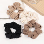 Hair Scrunchies for Women - Hair Ties No Damage Both for Thick Hair or Thin Hair Curl Hair No Crease Gray Scrunchies Ponytail Holder No Hurt Your Hair