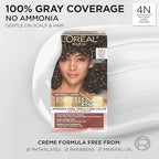 L’Oreal Paris Excellence Universal Nudes Permanent Hair Color, Ammonia Free Hair Dye for Gray Hair Coverage, 4N Natural Dark Brown, 1 Hair Dye Kit