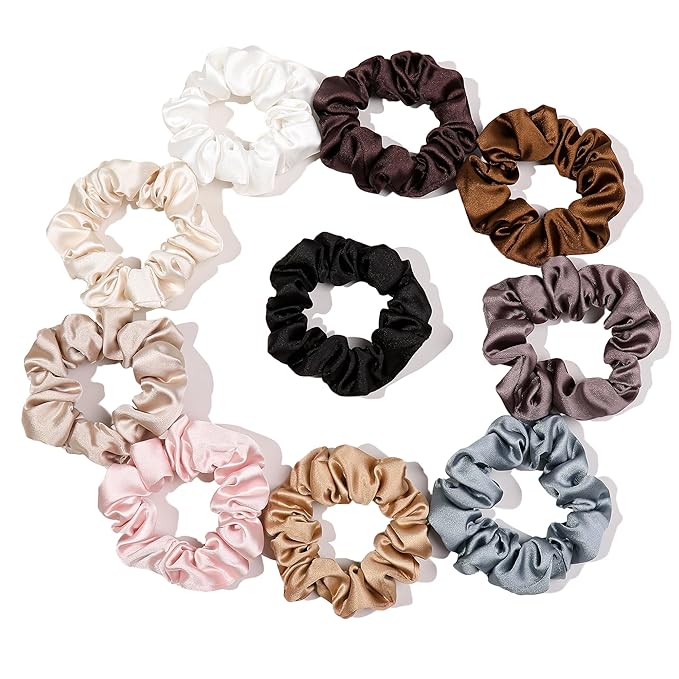 Hair Ties Small Scrunchies for Women's Hair Scrunchies Both for Thick Hair or Thin Hair Curl Hair No Crease Ponytail Holder No Hurt Your Hair