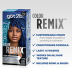 got2b Color Remix Semi-Permanent Hair Color, Blue Euphoria 095, Customizable Temporary Hair Dye to Create A Vibrant or Pastel Shade, Easy At-Home Application, Lasts Up to 15 Washes