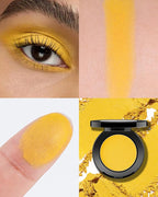 Single Yellow Eyeshadow Matte Handmade Pressed Eyeshadow Palette With No Creasing High Pigmented Long Lasting Yellow Eye Shadow (MangoYellow)