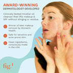 Fig.1 Micellar Oil Cleanser Refill for Face - Makeup Remover Cleansing oil, Facial Cleanser - Squalane & Grapeseed Oil Formula, Cleanse without Clogging Pores, Acne-Prone Facial Skincare, 3.4 Fl/Oz