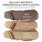 Brown Eyeshadow Stick Makeup Set 3PCS, Neutral Shimmer And Matte Cream Eye Shadow Palette, Metallic Bronze Smoky Eyeliner Brightener Crayon Pencil Kit, Ideal Gift for Women -Golden Glow