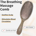 Paddle Hair Brush for Women-Detangling Cushion Brush with Soft Ball-Tip Bristles,Anti-Static Wide Brush for Wet Dry Hair,Smooth Comfortable Scalp Care