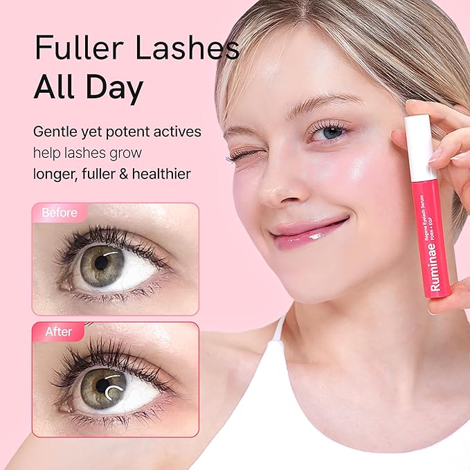 Advanced Lash Repair Serum for Damaged or Extension-Weakened Lashes | PDRN & EGF Recovery Formula with Peptides & Amino Acids | Gentle Korean Lash & Brow Serum, Prostaglandin-Free (0.3 fl oz)