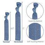 MEEDEE 100 Pack Smoke Blue Hair Ties For Women Blue No Crease Knotted Hair Ties Soft No Damage Elastic Hair Ribbon Ouchless Yoga Elastic Bracelets