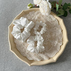 3 Pieces Satin Scrunchies Set for Hair No Crease Elastic Hair Ties for Women and Girls (White)