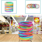 120 Pcs No Damage Elastics Hair Ties, Assorted Hair Bands Perfect for Medium to Thick Hair, Multicolor Pony tails Holders for Men, Women, Girls and Boys (4mm)