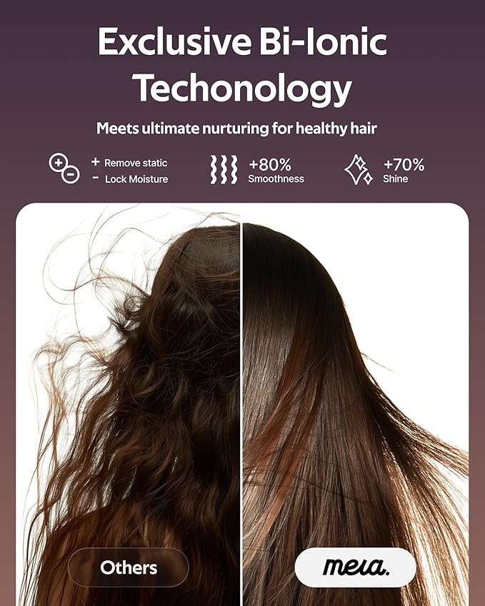 Professional Bi-Ionic Aromatic Hair Dryer- mera PRO -Fast Drying Salon Results Blowdryer w/Magnetic Diffuser & Aromatherapy Nozzle, One Button Safe Mode, cUL Certified, Lightweight for Travel