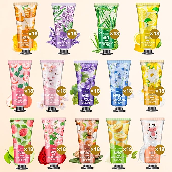 252 Pack Hand Cream Gifts Set for Women, Stocking Stuffers for Women Teengirls, Christmas Gifts, Bulk Gifts,Small Gifts,Mini Moisturizing Hand Lotion Travel Size in Bulk for Dry Cracked Hands