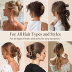 8 Pcs Medium Hair Clips for Women Girls - 2 Styles Rectangle and Double Row Teeth Small Claw Clips for Thin Fine Thick Hair, Matte Non-slip Strong Hold Jaw Clips Hair Accessories, Neutral