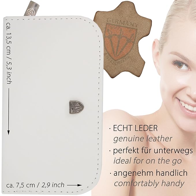 3 Swords Germany - brand quality 6 piece manicure pedicure grooming kit set for professional finger & toe nail care scissors clipper genuine leather case in gift box, Made in Solingen Germany (02266)