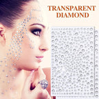 2 sets face gems, festive jewelry, hair accessory gems,pearl for face，gemstone self adhesive face，eyes, makeup, body adornment, essential items for party sparkle and style transformation