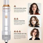 6 in 1 Blow Dryer Brush, Upgrade Hair Dryer Brush Set Negative Ion Air Styler Curling Wrap Air Curler, Hot Air Brush Curling Iron Hair Styling Tools As A Gift for Straight/Curl/Dry/Smooth