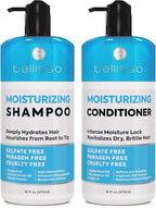 Moisturizing Shampoo and Conditioner Set - Sulfate Free Care for Women and Men - Hydrating, Deep Moisture Duo with Shea Butter - Salon Grade, Color Safe - Ideal for Curly Hair and Dry Split Ends