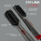 CHI Lava Heated Straightening Brush, 3-in-1 Hair Straightener, Dryer & Smoothing Comb, Reduces Frizz & Increases Shine for Healthy & Easy Styling