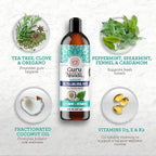 GuruNanda CocoMint Oil Pulling Mouthwash for Complete Oral Hygiene, 7 Essential Oils & Vitamins for Happy Teeth & Gums & Fresh Breath, with 2 Toothbrushes & 2 Tongue Scrapers, Alcohol-Free, 3X8 oz