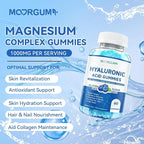 1000mg Hyaluronic Acid & Collagen Peptide Supplements with Biotin, Vitamins C & E - Hair Skin Nails Joints Health Support for Men & Women, Hair Growth, Blueberry Flavor, Gluten-Free 120 Gummies