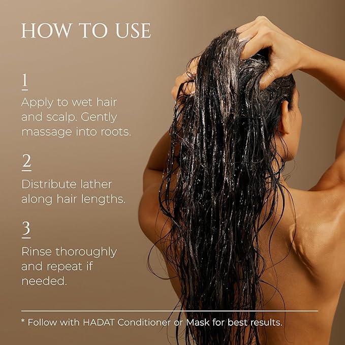 HADAT Intensive Repair Shampoo – Premium Strengthening Formula with Moringa Oil & Hyaluronic Acid – For Dry, Damaged, Color-Treated Hair – Low Sulfate – Salon Quality