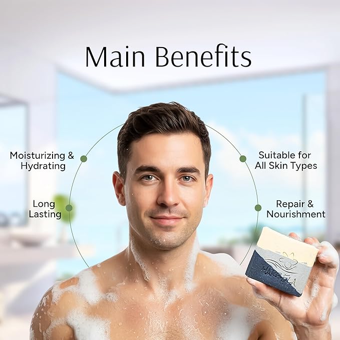 Marbela Cosmetics Stone & Feather Handmade Soap Bar - Made in USA, Vegan Friendly, Palm Oil Free, Natural Bar Soap - Gentle Face & Body Soap for Daily Skin Care, Moisturizing & Nourishing - 3.5 oz