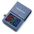 Fishers Finery 25 Momme Pure Mulberry Silk Skinny Scrunchies | Hair Tie Set for Thin Hair (Navy|Green|Red- 6 Pk)