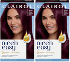 Clairol Nice'n Easy Permanent Hair Dye, 3RV Darkest Burgundy Violet Hair Color, Pack of 2